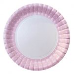 Platos Polipapel Grandes x 10 a Lunares Blancos. 22.5 cm Diametro. Celeste o Rosa.