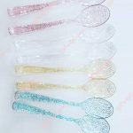 Cuchara Traslucidas con Glitter x 12. ROSE
