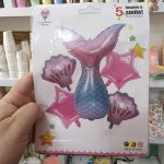Set Globos Metalizados Cola De Sirena x 5