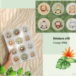Plancha Stickers  Linea  SAFARI x 12 Unidades
