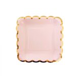 Plato Bandeja Cuadrado Polipapel Rosa Pastel Borde Stamping Dorado x 8 Unidades. (copia)
