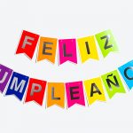 Banderin Feliz Cumple Multicolor Letra Stamping Plata