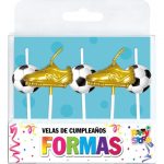 Set Velas PELOTAS Y BOTINES DE FUTBOL x 5 Unidades