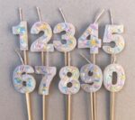 Numero Vela Con Confetti Multicolor Pastel