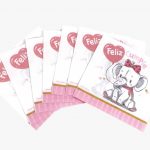 Servilleta x 20 Unidades Feliz Cumple ELEFANTITO Rosa o Celeste