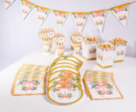 Platos Polipapel x 10 Unidades UNICORNIO GOLD - Imagen 2