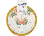 Platos Polipapel x 10 Unidades UNICORNIO GOLD