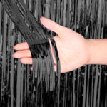 Cortina Decorativa Metalizada 2 Mts x 1 Mts Color NEGRA