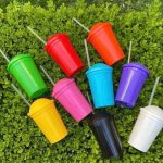 Vasos Milkshake Colores Fuertes Multicolores x 10