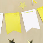 Banderin Liso Amarillo y Blanco de Carton