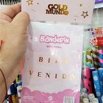 Banderin BIENVENIDA o BIENVENIDO con Stamping Dorado