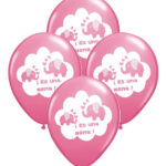 Globos Estampados ES UNA NENA  x 10 unidades.