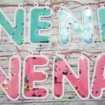 Guirnalda Banner Burbuja  Confetti NENE O NENA Celeste o Rosa Mide 1,20 Mts