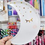 Platos Forma Medialuna x 10 Unidades con Estrellitas