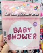 Set de Globos Metalizados 18 Pulgadas BABY SHOVVER Rosa o Celeste. Letras Miden 40 cm Cada Una.