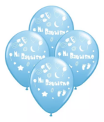 Globos Estampados MI BAUTISMO CELESTE x 10 unidades. - Imagen 2