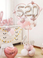 Estructura de Pie Encastrable Forma CORAZON Para Globos 1.6m x 72cm