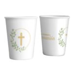 Vaso Plastico COMUNION Hojas de Olivo x 10