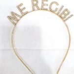 Vincha 100% Metal Dorada Plateada con Strass  ME RECIBI