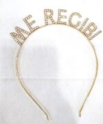 Vincha 100% Metal Dorada Plateada con Strass  ME RECIBI