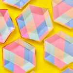 Plato PASTEL  SHAMPES x 10 Unidades Borde Stamping Dorado