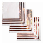 Servilletas Blanca Bordes GoldRose Por 12 Unidades