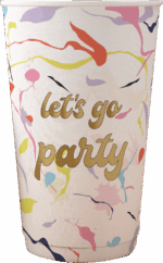 Vasos  Polipapel  x 8 Grande LETS GO PARTY Medida 350cc
