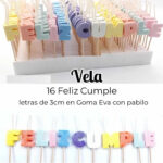 Set de Vela FELIZ CUMPLEAÑOS  Gama de Colores PASTELES MULTICOLOR . Son 16 velitas.