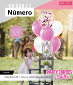 Set Globo BOUQUET NUMERO GLOBOS FOIL Y PERLADOS LISOS y CONFETTI X 7. Gama Rosa Blanco y Plata.