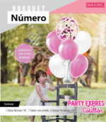 Set Globo BOUQUET NUMERO GLOBOS FOIL Y PERLADOS LISOS y CONFETTI X 7. Gama Rosa Blanco y Plata. - Imagen 2