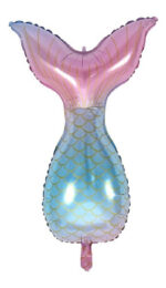 Globo Metalizado Forma COLA DE SIRENA PASTEL. Apto Helio. Medida 52x85 cm. - Imagen 3