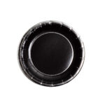 Platos Polipapel x 8 Negros  Guarda  Plateada