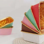 Molde Para MINI BUDIN Metalizado Apto Horno. x 10 Unidades. Fondo Dorado. Blanco Rosa Celeste y Chocolate