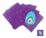 Servilleta Linea PAVO REAL con Stamping Plateado x 12 Unidades
