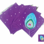 Servilleta Linea PAVO REAL con Stamping Plateado x 12 Unidades