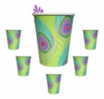 Vasos Linea PAVO REAL con Stamping Plateado x 6 Unidades