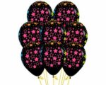 Globos Negro ESTRELLAS NEON Fluo. 12 Pulgadas x 5 Unidades Importados Serpentex. - Imagen 5