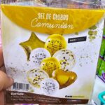 Set de Globos COMUNION Latex Confetti Metalizados Estampados