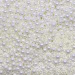 Sprinkles Perlas MIX Medianas, Chicas, Pequeñas. 2/4/7 mm.  Comestibles x 50 GR. Blancas. Importadas.