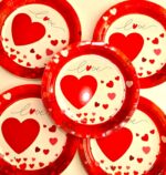 Platos Polipapel LOVE ENAMORADOS x 6. 17cm Diametro. - Imagen 2