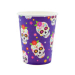 Vasos  Polipapel CALAVERA MEXICANA x 6 Unidades. HALLOWEEN
