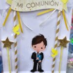 Adorno Cake Topper Comunion PANCARTA Nene  o Nena Amarillo