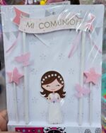 Adorno Cake Topper Comunion PANCARTA Nene Celeste o Nena Rosa - Imagen 2