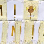 Banderin Mi Primera Comunion. Stamping Dorado. Mide 3 Mts.