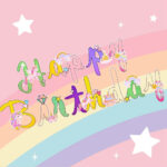 Banderin  Happy Birthday UNICORNIO COLORS