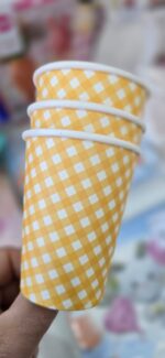 Vasos Polipapel CUADRILLE  x 10 Amarillo