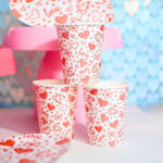 Vasos Polipapel Corazon MON AMOUR LOVE  x 10 Unidades.