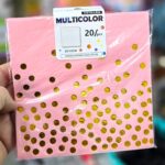 Servilletas Rosas con Lunares Dorados Stamping x 20 Unidades