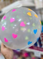 Globos Translucidos con Corazones NEON  12 Pulgadas  x 5 Unidades Importados Serpentex. Brilla con Luz Negra - Imagen 2