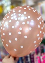 Globos SATINADOS GOLDROSE Lunares Blancos  12 Pulgadas  x 5 Unidades Importados Serpentex. - Imagen 2